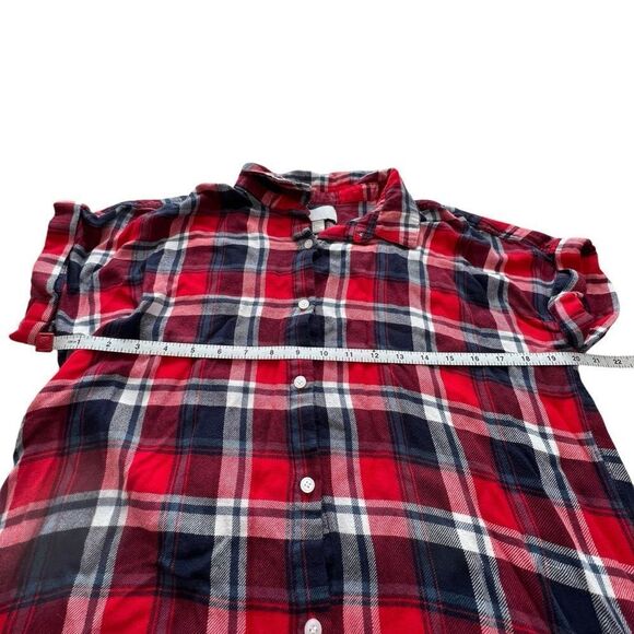 Nordstrom Red and Blue Plaid Button Down Shirt size Large - Picture 6 of 9